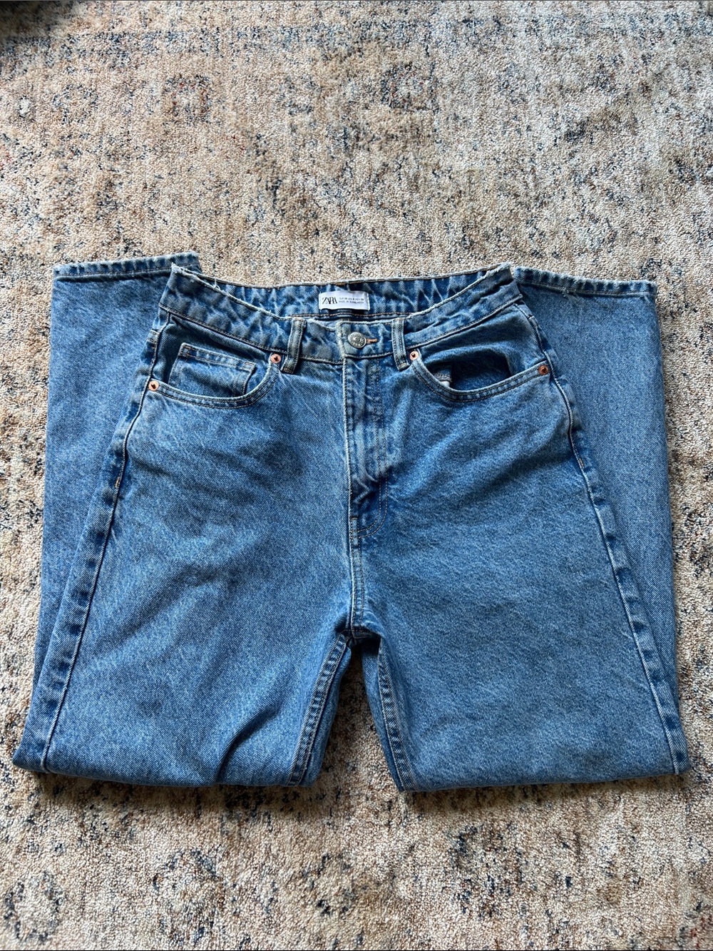 Zara Vintage Light Blue High-Rise Jeans
